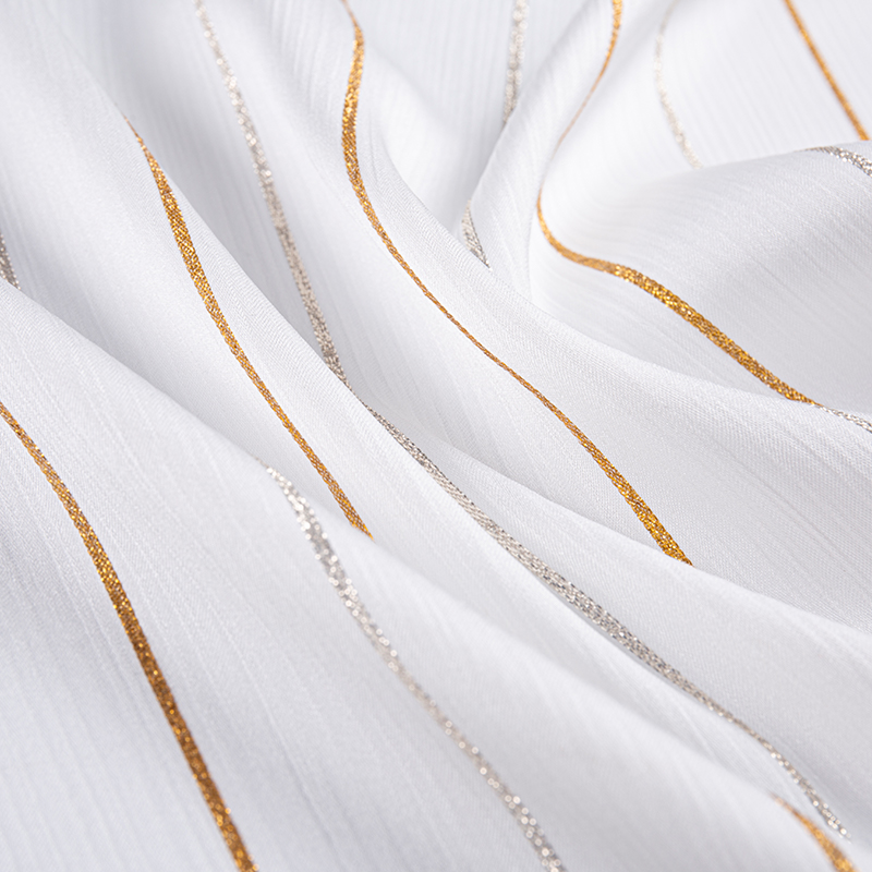 Vải sọc vàng Satin Crepe
