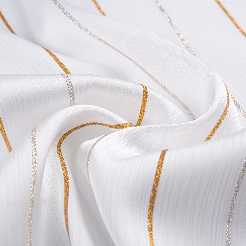 Vải sọc vàng Satin Crepe