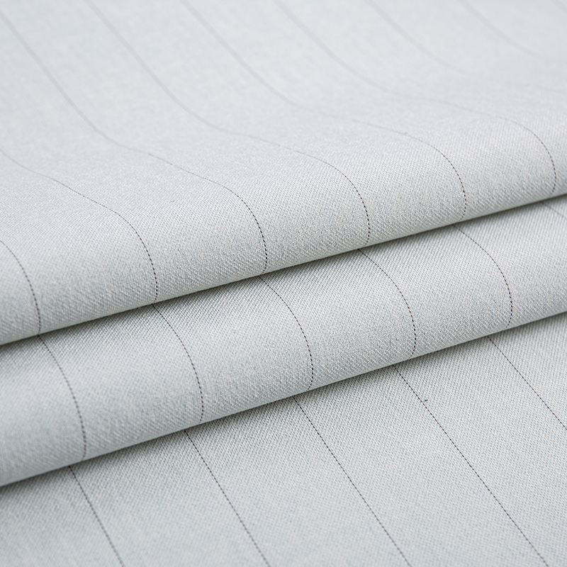 Vải lụa Rayon sọc hẹp màu trắng xám giải trí
