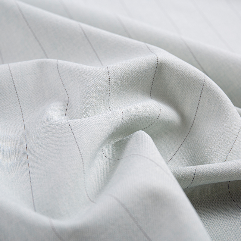Vải lụa Rayon sọc hẹp màu trắng xám giải trí