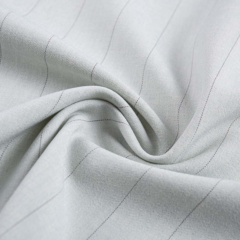 Vải lụa Rayon sọc hẹp màu trắng xám giải trí